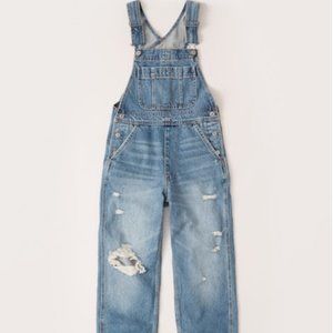 (Never worn) Abercrombie	Women's Ripped Ultra High Rise Straight Overalls
